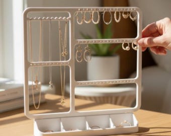 Organizador de joyas moderno - Soporte para collares - Soporte para anillos - Árbol para anillos - Regalo para ella - Regalo de compromiso