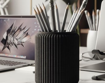 Modern Ribbed Pencil Holder