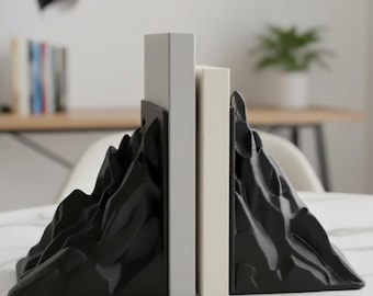 Stunning Minimalist Mountain Bookends Set