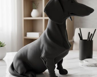 Minimalist Modern Dachshund Figure Sculpture