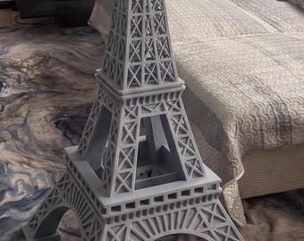 Extra Large Eiffel Tower 3D Printed Statue Building Kit, 20"- 40" Inches Tall, Paris Decor, Architecture Model