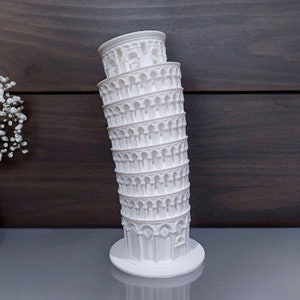 Tower of Pisa Replica 11&quot; Tall - Mini City Miniatures - Italy Decor - Travel Gifts - Italy Ornament