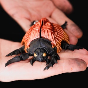 Golden Scarab Articulating Fidget Toy, Customize Beetle and Wing Colors