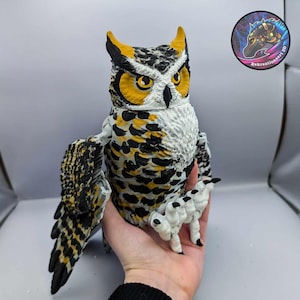 Articulated Owl - Wizard Decor - Witch Fidget Toy - Flexi Toys - Halloween Decorations