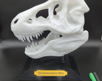 3DプリントレプリカT-Rex恐竜頭蓋骨デスクディスプレイ彫刻教育玩具