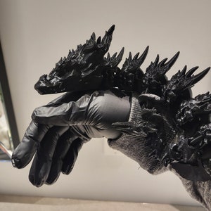 Dark Articulated Dragon Flexi Toy - Dragon Gift Figurine - Dragon Decor