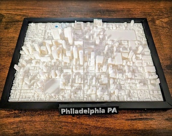 Philadelphia PA USA 3D City Map - Custom Wall Art - 3D Street Map - Home Office Art Decor - Housewarming Gift - City Poster Print
