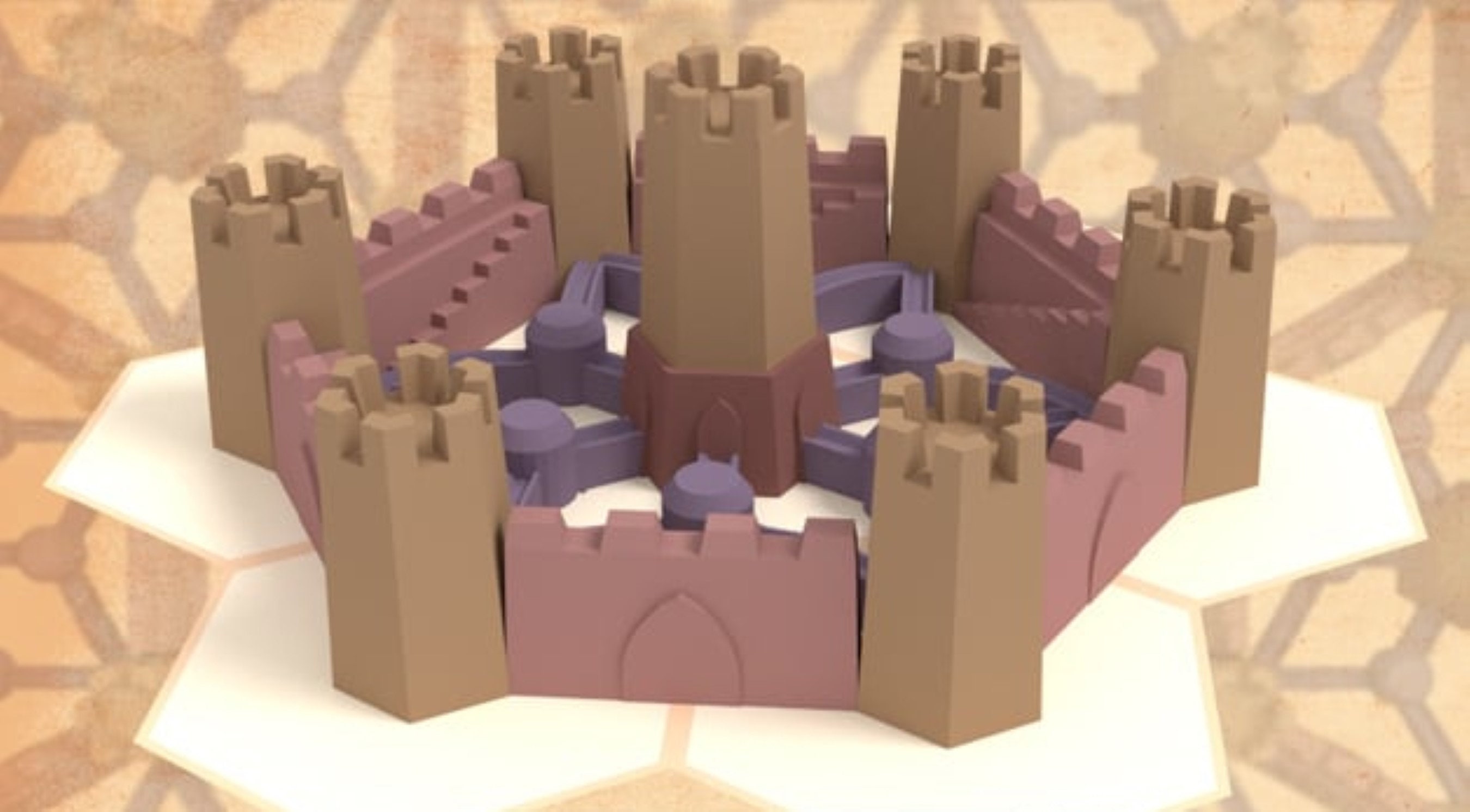 Sand Castle Beach Mold 5 Pieces, Custom 3D Printed Design, Multiple Color Options