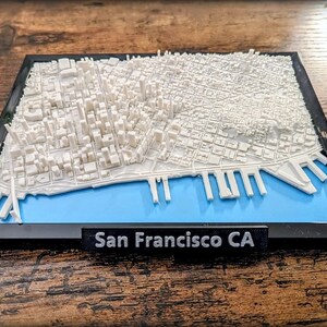 Carte de la ville de San Francisco, Californie, États-Unis, art mural personnalisé, plan des rues 3D, décoration d'art pour bureau à domicile, cadeau de pendaison de crémaillère, impression d'affiche de la ville