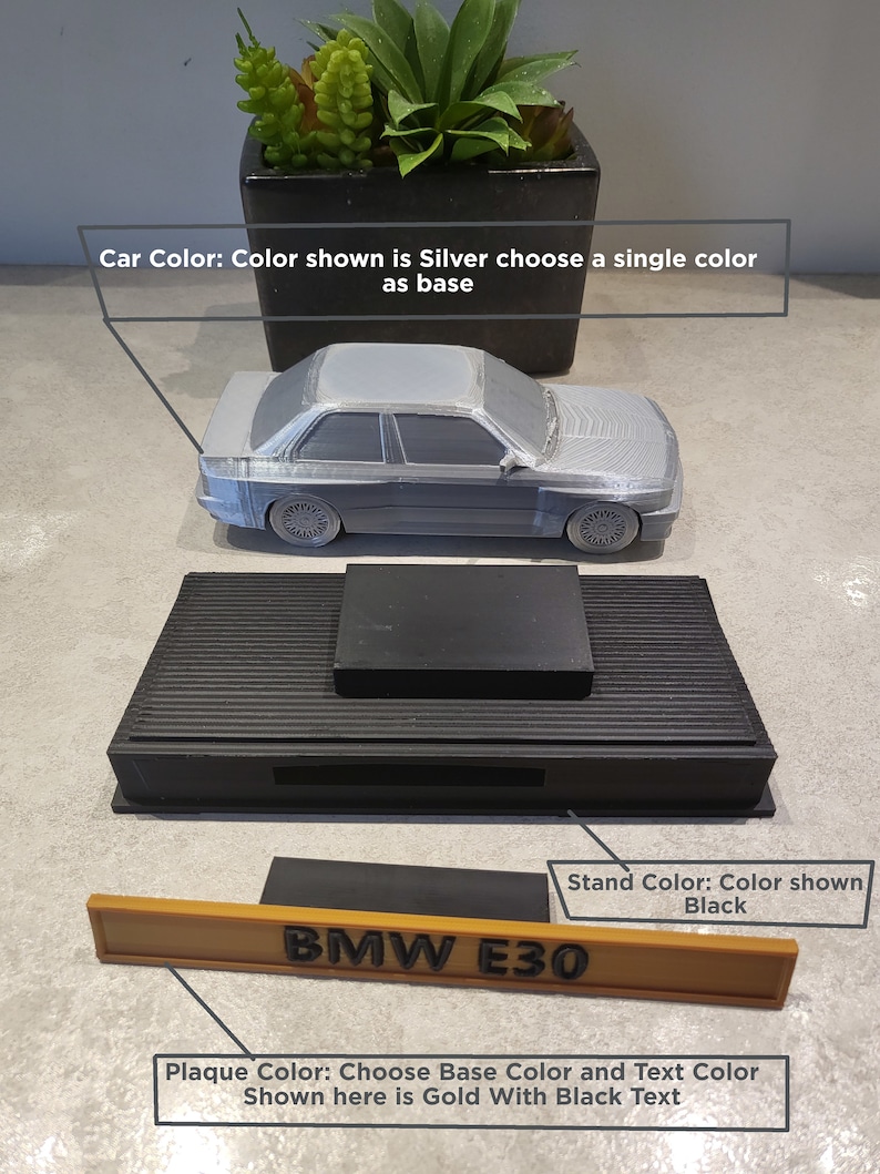 3D Print Your Car With Custom Engraved Text Display Stand - Etsy