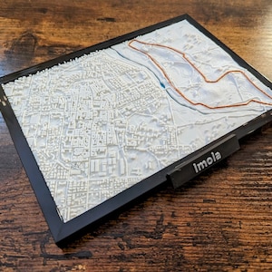Imola Italië F1 Circuit Racing 3D-kaart - aangepaste muurkunst - 3D-stratenkaart - Home Office Art Decor - stad poster afdrukken