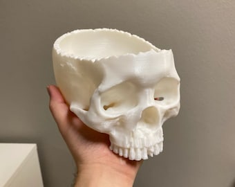Skull Candy Bowl, Halloween Skull Decoration, Goth Decor, Candy Dish, Halloween Party Decor, 3D Printed