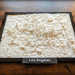 Plan de la ville de Los Angeles, Californie, États-Unis, art mural personnalisé, plan des rues 3D, décoration d'art pour bureau à domicile, cadeau de pendaison de crémaillère, impression d'affiche de la ville