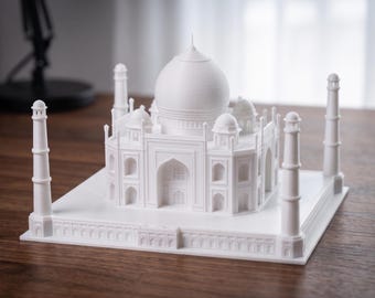 Taj Mahal 3D Printed Miniature Replica, Architecture Desk Figurine