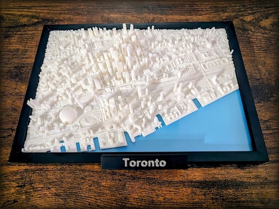 Toronto Ontario Canada City Map - Custom Wall Art - 3D Street Map - Home Office Art Decor - Housewarming Gift - City Poster Print
