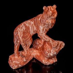 Bengal Tiger Statue 8" Tall - Safari Decor - House Warming Gift - Tigers Ornament Sculpture - Animal Figure