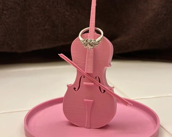 Violin Cello Ring Holder Stand, Jewelry Cone, Jewelry Organizer, Gift for Her, Engagement Ring Storage, Ring Tree, Valentines Day Gift