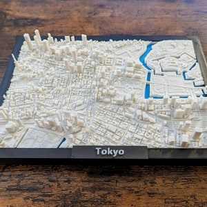 Plan de la ville de Tokyo, Japon - oeuvre d'art murale personnalisée - plan de rue 3D - oeuvre d'art déco pour bureau à domicile - cadeau de pendaison de crémaillère - impression poster ville