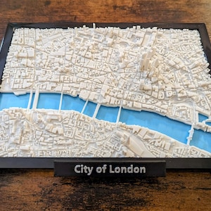 Plan de la ville 3D de la ville de Londres, art mural personnalisé, plan 3D, art déco bureau à domicile, cadeau de pendaison de crémaillère, impression d'affiche de la ville