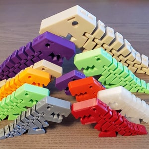 T-Rex Flexi Dinosaur, Articulated Figure, Flexible Fidget Toy, Reptile Tyrannosaurus Rex Collectible