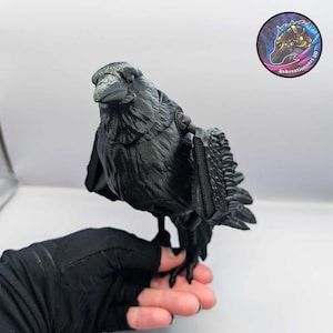 Articulated Raven - Halloween Decor - Fidget Toy - Flexi Toys - Goth Decorations