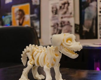 Articulated Skeleton Dog and 3D Printed Flexi Fidget Toy