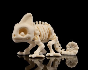 Articulated Skeleton Chameleon - Articulating Flexi Toy - Sensory Fidget Animal - Halloween Decor - Chameleon Toys