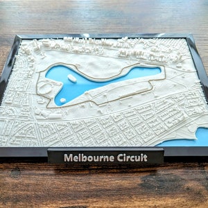 Carte 3D des courses du circuit de Melbourne F1 Albert Park - oeuvre d'art murale personnalisée - plan de rue 3D - oeuvre d'art déco bureau à domicile - impression poster ville