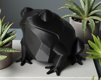 Rana regordeta de baja poligonalidad - Estatua de rana