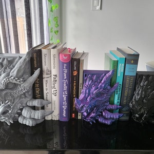 Dragon Peeking Book Nook Fantasy Book Shelf Decor Book Lovers Gift Horror Bookend image 2