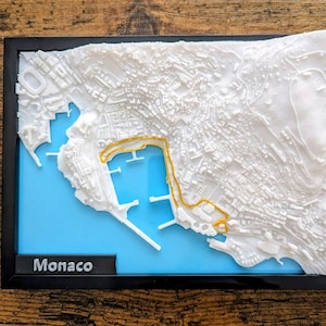 Carte 3D du circuit de F1 - art mural course - carte des rues 3D - art déco bureau à domicile - cadeau de pendaison de crémaillère - impression poster ville - cadeau pour les amateurs de voitures