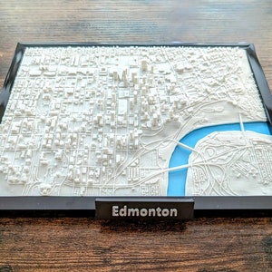 Edmonton Canada City Map - Custom Wall Art - 3D Street Map - Home Office Art Decor - Housewarming Gift - City Poster Print