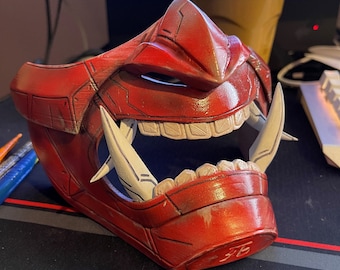 Japanese Hannya Cyberpunk Oni Demon Mask - Samurai Mask - Halloween Masks