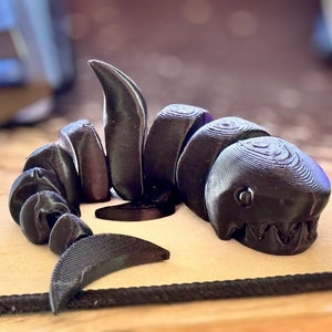 Articulated Shark Figurine - 9&quot; Long Flexi - Unique Marine Home Decor - 3D Printed