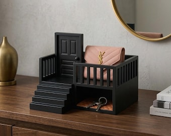 Organizador de entrada con forma de casa en miniatura - Soporte para llaves y recipiente multiusos para escritorio - Bandeja organizadora moderna para el hogar
