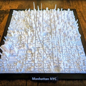 Plan de la ville de New York, Manhattan, États-Unis - oeuvre d'art murale personnalisée - plan de rue 3D - oeuvre d'art déco bureau à domicile - cadeau de pendaison de crémaillère - impression poster ville
