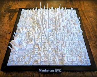 New York City Manhattan USA 3D City Map - Custom Wall Art - 3D Street Map - Home Office Art Decor - Housewarming Gift - City Poster Print