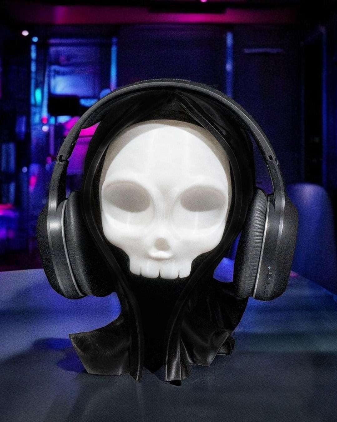 Grim Reaper Headphone Stand - Gothic Headset Holder - Desk Accessories ...