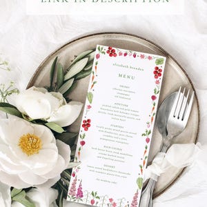 Garden wedding save the date TEMPLATE, colorful floral wedding invite, botanical flower invitation, watercolor cottage garden save the date image 11