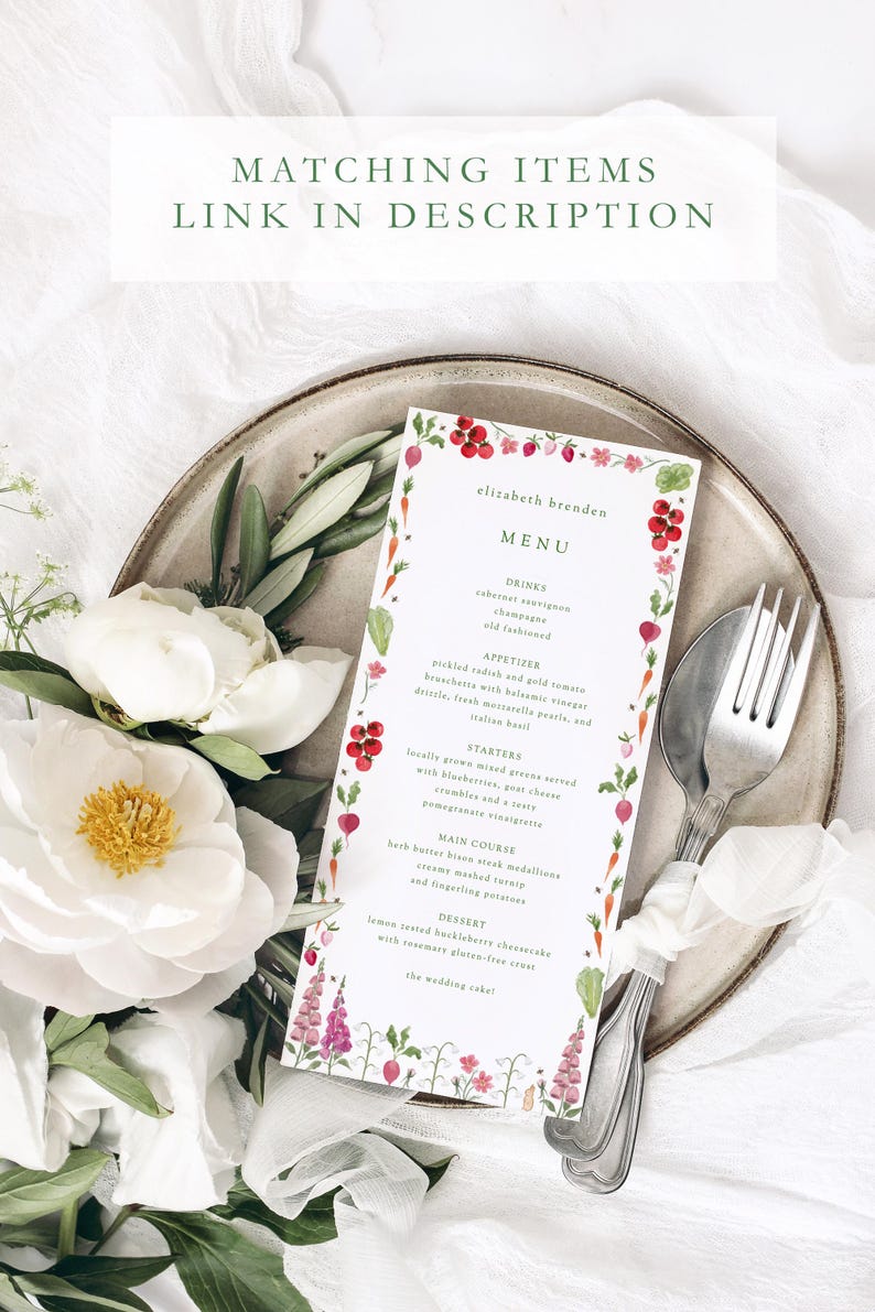 Garden wedding save the date TEMPLATE, colorful floral wedding invite, botanical flower invitation, watercolor cottage garden save the date image 11