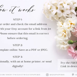 Pink hydrangea wedding invitation, pink floral invitation template, floral wedding invite, personalized invitation template, floral invite image 2