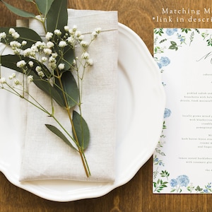 Floral Cocktail Napkin TEMPLATE Blue Hydrangea Wedding Napkin Personalized Napkin Template Floral Cocktail Napkin TEMPLATE Blue Hydrangea Wedding Napkin Personalized Napkin Template