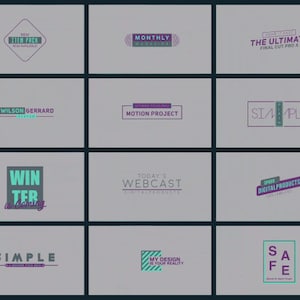 Pu&ograve; includere: Una collezione di 12 loghi di graphic design diversi con varie combinazioni di testo e colore. I loghi presentano una variet&agrave; di stili, tra cui geometrico, minimalista e vintage.