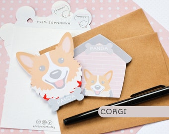 Corgi Memo Pad with Name | Personalized Cute Dog Notepad | Unique Gift for Dog Owners and Dog Lovers