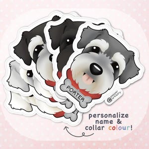 Personalized Schnauzer Sticker | Schnauzer Vinyl Sticker with Name