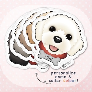Personalized Poodle Sticker | Cute Poodle Dog Vinyl Sticker with Name