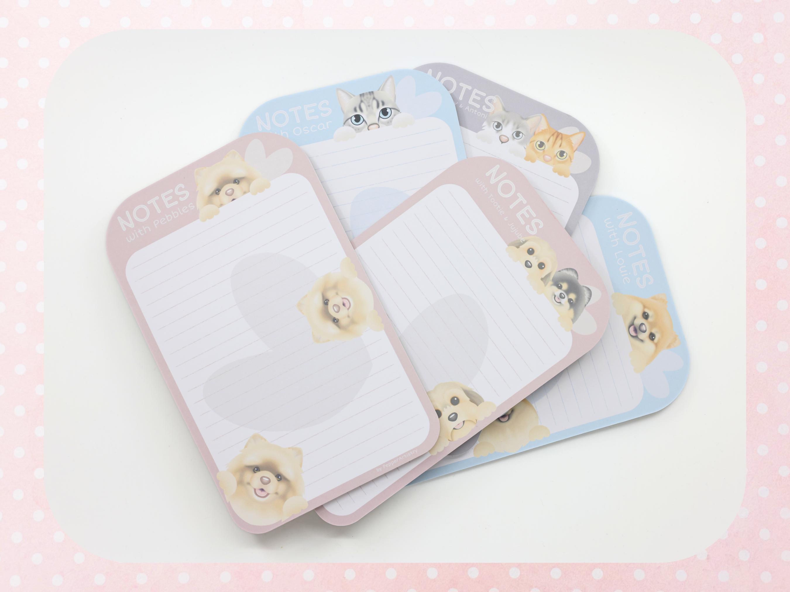 Custom Hand Drawn Pet Notepad • Personalized 5x8 Dog and Cat Paper Pad ...