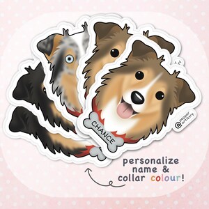 Personalized Sheltie Sticker | Shetland Sheepdog Vinyl Sticker with Name