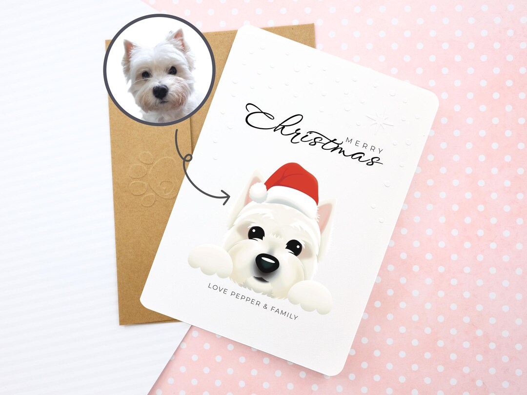 Custom Pet Portrait Christmas Card • Hand-drawn Dog and Cat ...
