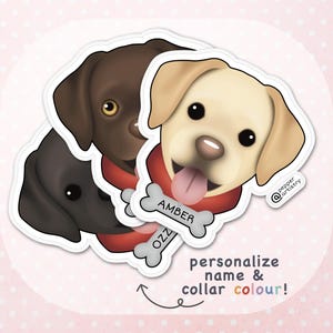 Personalized Labrador Retriever Sticker | Labrador Retriever Vinyl Sticker with Name